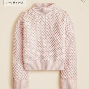 JCrew Honeycomb mockneck sweater in wool blend